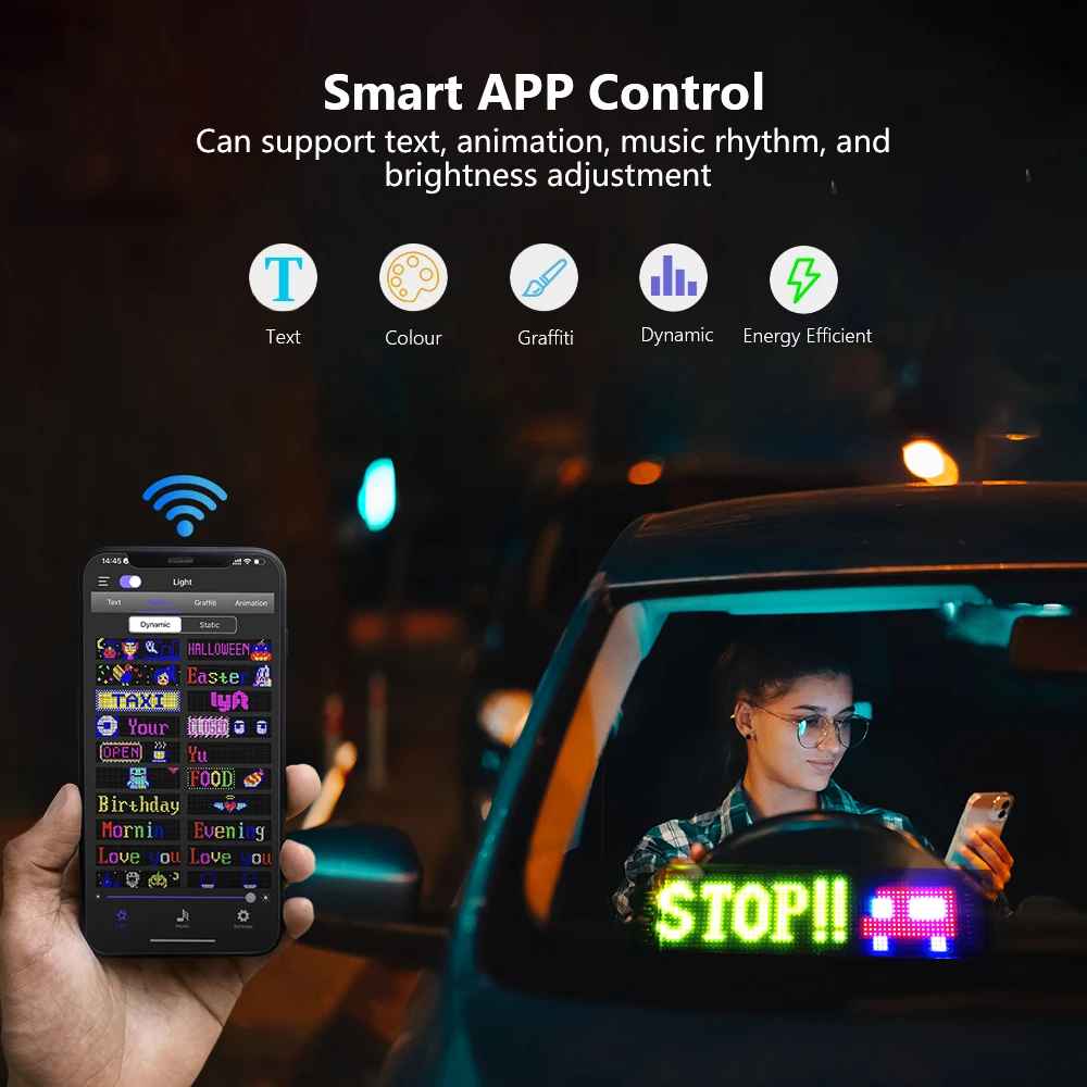 LumiFlex™ Car LED Matrix Panel – The Ultimate Customizable LED Display!