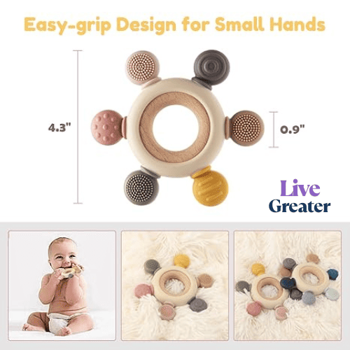 SoothingTouch Baby Ring Teether – Safe, Soft & BPA-Free for Happy Teething!