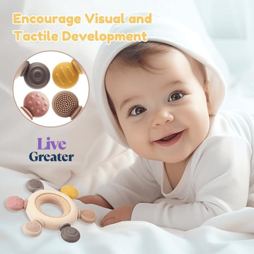 SoothingTouch Baby Ring Teether – Safe, Soft & BPA-Free for Happy Teething!