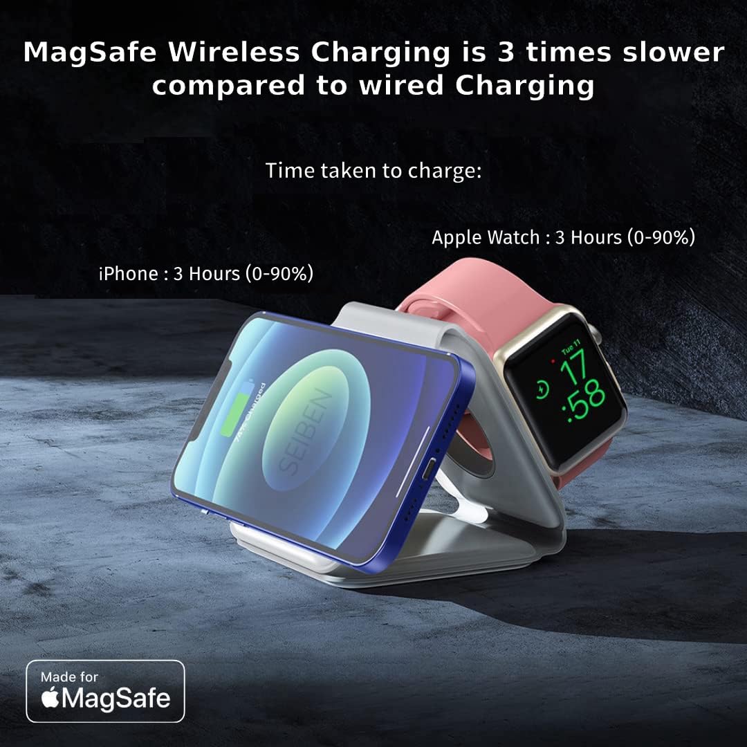LiveGreater PowerFold TrioDock | (3-in-1 Foldable Magnetic Wireless Charging Station)