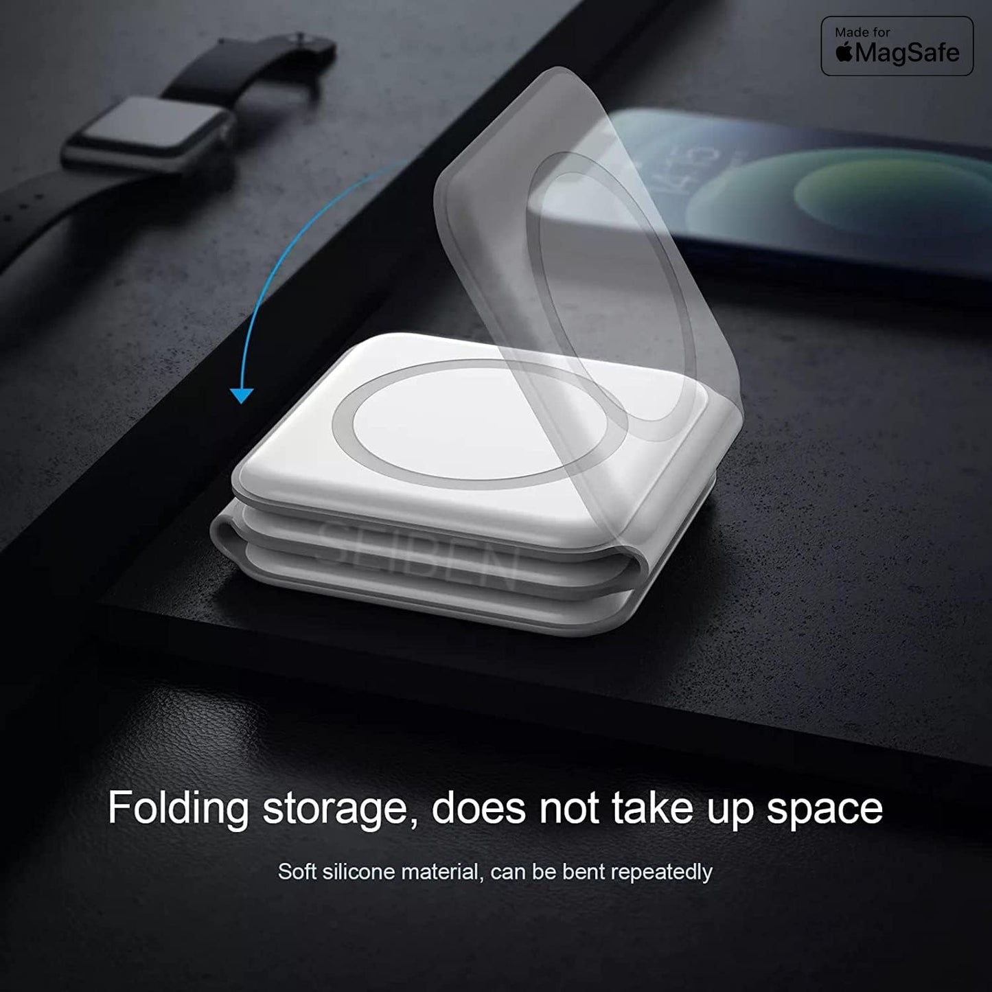 LiveGreater PowerFold TrioDock | (3-in-1 Foldable Magnetic Wireless Charging Station)