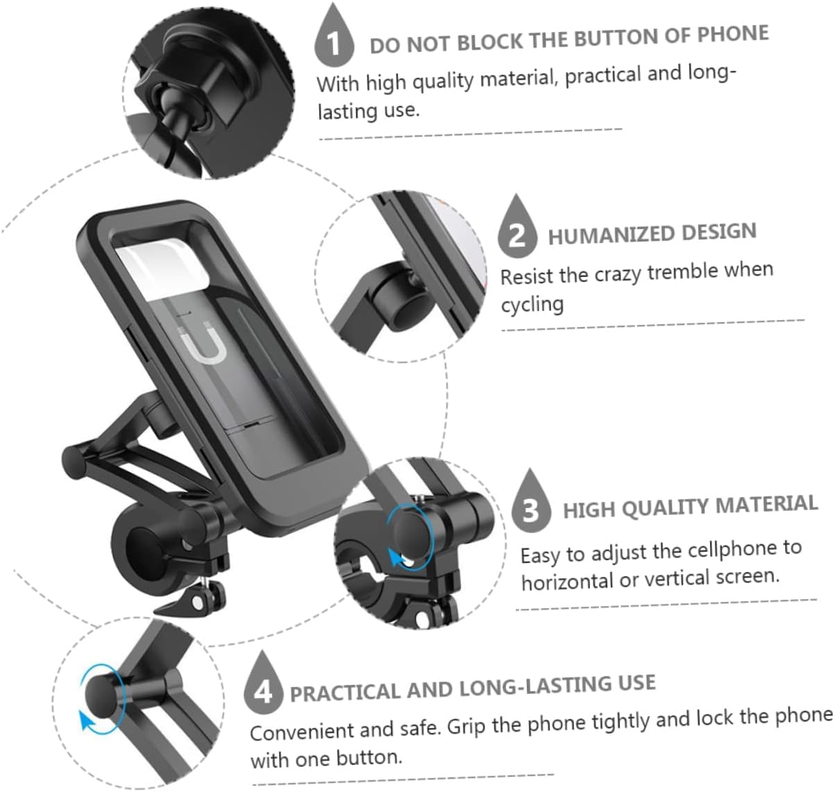 LiveGreater Roadgrip - Waterproof Bike Phone Mount with 360° Screen Rotation