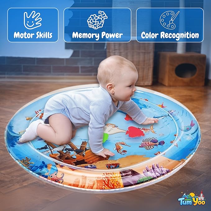 LiveGreater AquaBloom | Baby Water Play Mat for Tummy Time & Early Development