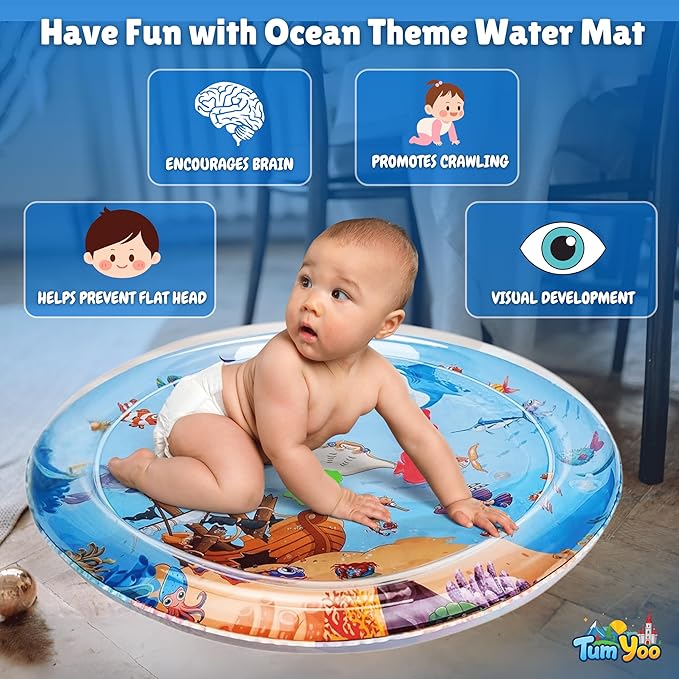 LiveGreater AquaBloom | Baby Water Play Mat for Tummy Time & Early Development