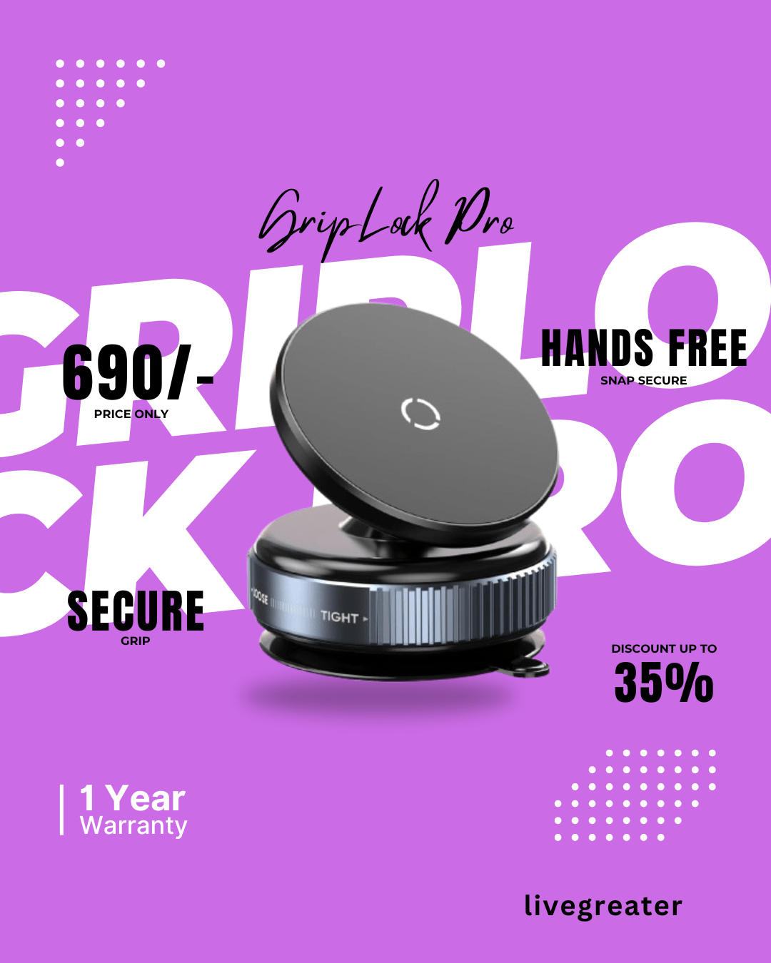 GripLock Pro Mount - Ultra-Secure Mobile Clamp