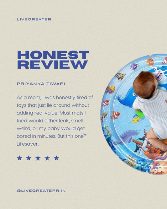 LiveGreater AquaBloom | Baby Water Play Mat for Tummy Time & Early Development