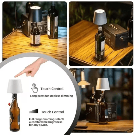 LumiBottle™ – Wireless LED Bottle Lamp with Touch Dimming & Color Modes