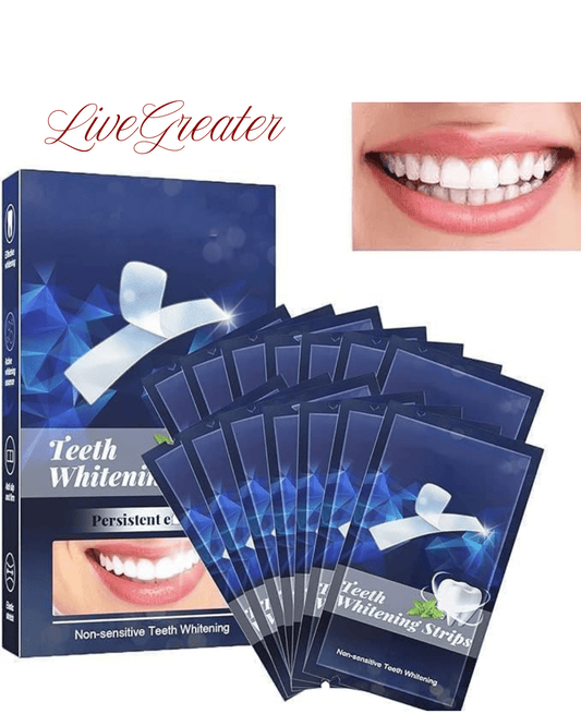 LiveGreater SmileStrips - Teeth Whitening Strips – Enamel Safe | 14 Strips