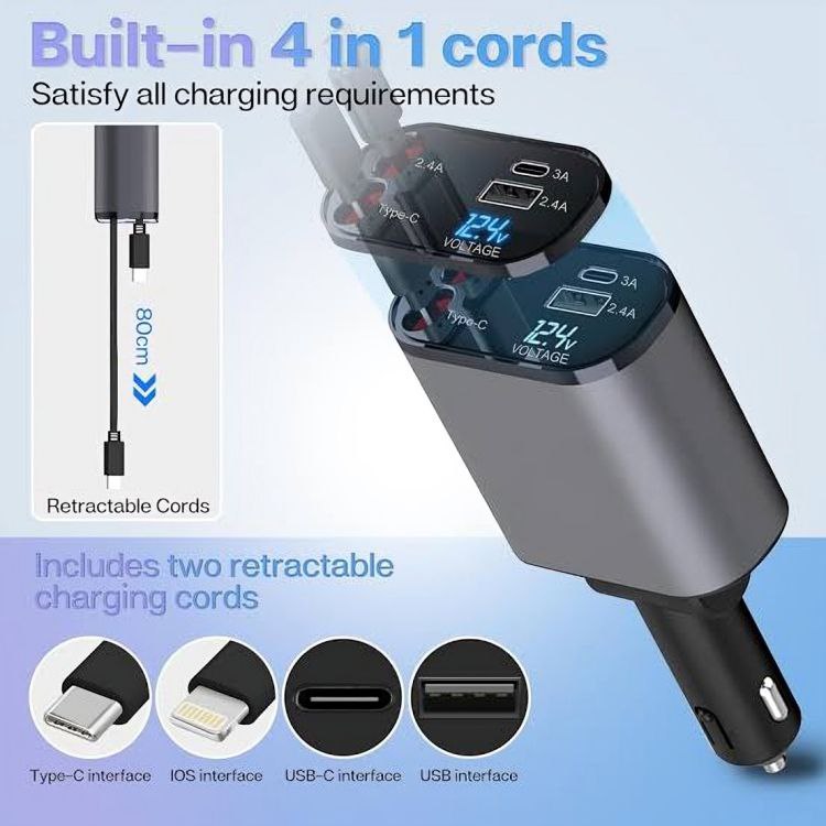DriveSync FlexCharge 360 – The Ultimate Smart Charging Hub for Your Car