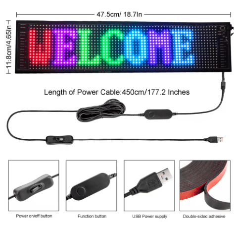 LumiFlex™ Car LED Matrix Panel – The Ultimate Customizable LED Display!
